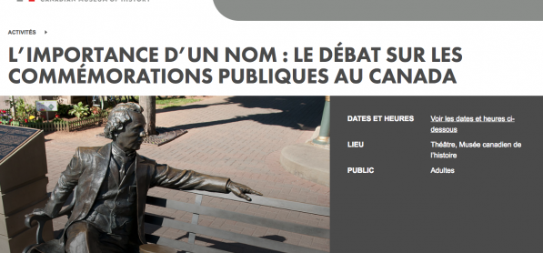 Le débat sur les commémorations publiques au Canada - Table ronde sur les commémorations publiques au Canada, Musée canadien d'histoire
